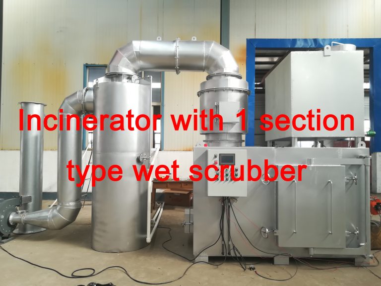Wet scrubber for incinerators